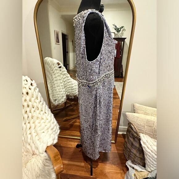 Mac Duggal 10739 - Sleeveless Linear Sequin Cocktail Dress - Picture 4 of 15